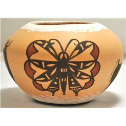 Zuni Butterfly & Stag Bowl Pottery - Tara Edaakie