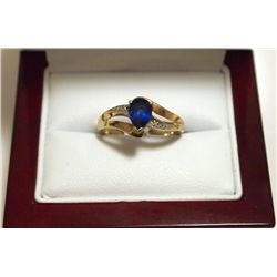 Dead Pawn Non-Native Blue Sapphire 10k Gold Women's Ring - AU