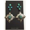 Image 1 : Navajo Turquoise Sterling Silver Post Earrings - Albert J Brown