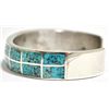 Image 3 : Old Pawn Navajo Spider Web #8 Turquoise Sterling Silver Cuff Bracelet - Morgan