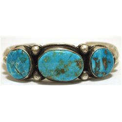 Old Pawn Navajo Royston Turquoise Sterling Silver Cuff Bracelet - Nelson Burbank