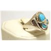 Image 2 : Zuni Turquoise Sterling Silver Snake Men's Ring - Effie Calavaza