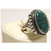 Image 2 : Old Pawn Navajo Spider Web Kingman Turquoise Sterling Silver Men's Ring - Kirk Smith