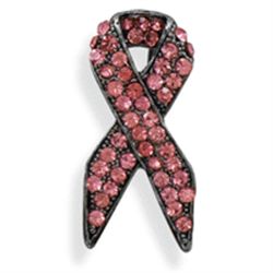 Pink Crystal Ribbon Fashion Pin
