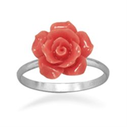 Glass Rose Ring sz 9