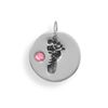 Image 1 : Footprint Charm with Pink Crystal
