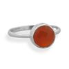 Image 1 : Faceted Carnelian Stackable Ring