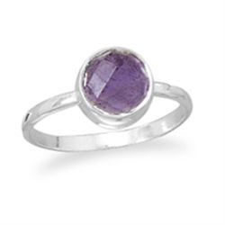 Faceted Amethyst Stackable Ring  sz 6