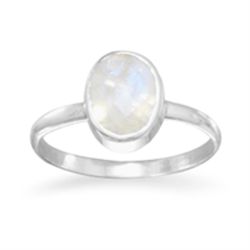 Faceted Moonstone Stackable Ring sz 7