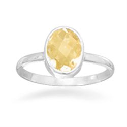 Faceted Citrine Stackable Ring sz 6