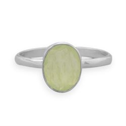 Faceted Prehnite Stackable Ringsz 7