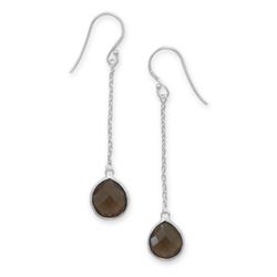 Smoky Quartz Chain Drop Earrings