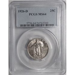 1926D Standing Liberty  quarter  PCGS64