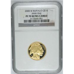 2008 $10 Gold Buffalo  1/4 oz. NGC PF70 Ultra Cameo