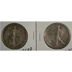 1918-S VF+ & 1920 XF WALKING LIBERTY HALVES