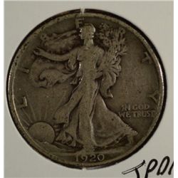 1920-D WALKING LIBERTY HALF DOLLAR VF