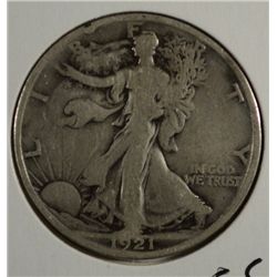 1921-S WALKING LIBERTY HALF DOLLAR FINE+