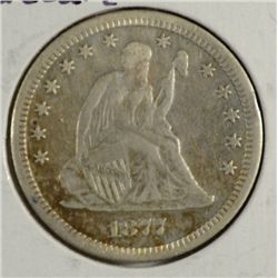 1877-CC SEATED QUARTER XF