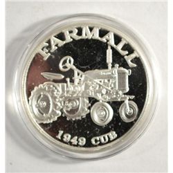 FARMALL 1949 CUB TRACTOR DEPICTED ON A PROOF FINISH .999 ONE OUNCE SILVER ROUND