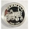 Image 1 : FARMALL 1949 CUB TRACTOR DEPICTED ON A PROOF FINISH .999 ONE OUNCE SILVER ROUND