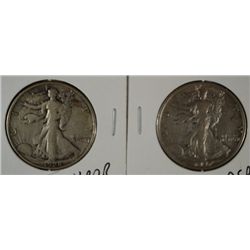 1927-S & 1928-S WALKING LIBERTY HALF DOLLARS VF-XF