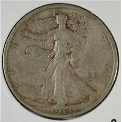 1933-S WALKING LIBERTY HALF DOLLAR XF