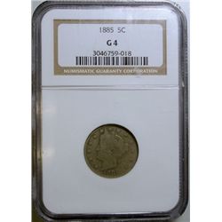 1885 LIBERTY NICKEL NGC G-4