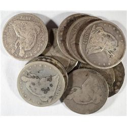 10 SEATED LIBERTY HALF DOLLARS AG TO GOOD