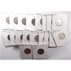 JEFFERSON NICKEL GROUP: GEM BU 1938, 1938-D, 1938-S, 1940-D, 1943, 1944-PD,