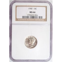 1940  Mercury dime NGC66