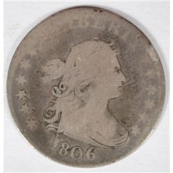 1806  BUST quarter borderline good UNATTRIBUTED Neet die break hair to rim