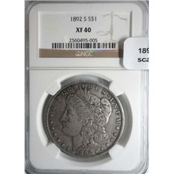 1892S Morgan $  NGC40  Est  $275-$285