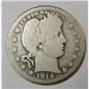 Image 1 : 1914S  Barber quarter  just shy of full good key date GS = $102 in good