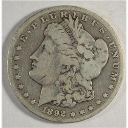 1892-CC MORGAN DOLLAR VG-F