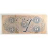 Image 2 : 1862 $5.00 CONFEDERATE BILL VG