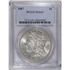 Image 1 : 1887 MORGAN DOLLAR PCGS MS64 +