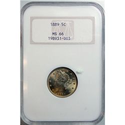 1889 LIBERTY NICKEL NGC MS-66 OLD HOLDER