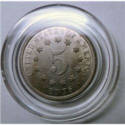 1876 SHIELD NICKEL AU/UNC NICE