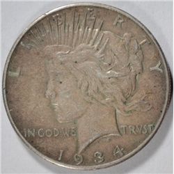 1934-S PEACE SILVER DOLLAR XF+ ORIGINAL