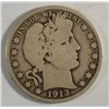 Image 1 : 1913 BARBER HALF DOLLAR G/VG