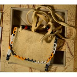 2004 LEWIS AND CLARK COIN AND POUCH SET, POUCH MADE BY WYNONA  MEDICINE