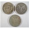 Image 2 : ( 3 ) THREE CIRCULATED MORGAN SILVER DOLLARS
