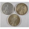 Image 2 : ( 3 ) CIRCULATED PEACE SILVER DOLLARS