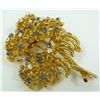 Image 2 : 18K TIFFANY & COMANY SAPPHIRE & DIAMOND FLORAL PIN