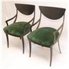 Image 2 : A PAIR OF BRONZE ROBERT ALLEN UPHOLSTERED CHAIRS