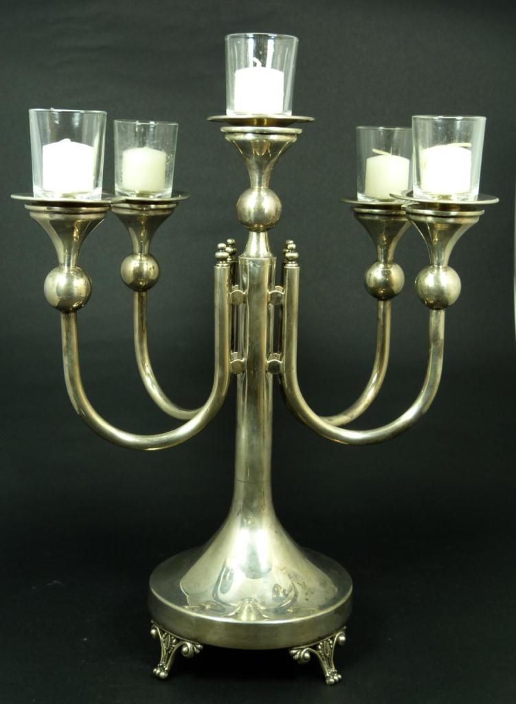 Esco Sterling Silver 5 Arm Candelabra