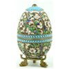 Image 1 : RUSSIAN SILVER ENAMELED FLORAL EGG