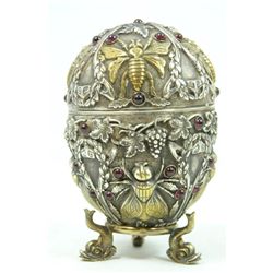 RUSSIAN SILVER JEWELED FLIES EGG