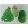 Image 1 : THREE CHINESE JADEITE PENDANTS 24K 14K BAILS