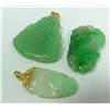 Image 7 : THREE CHINESE JADEITE PENDANTS 24K 14K BAILS